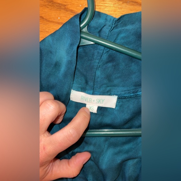 River+Sky Blue & Teal Tie-Dye Kimono Tunic Size XS Belted - Picture 2 of 2